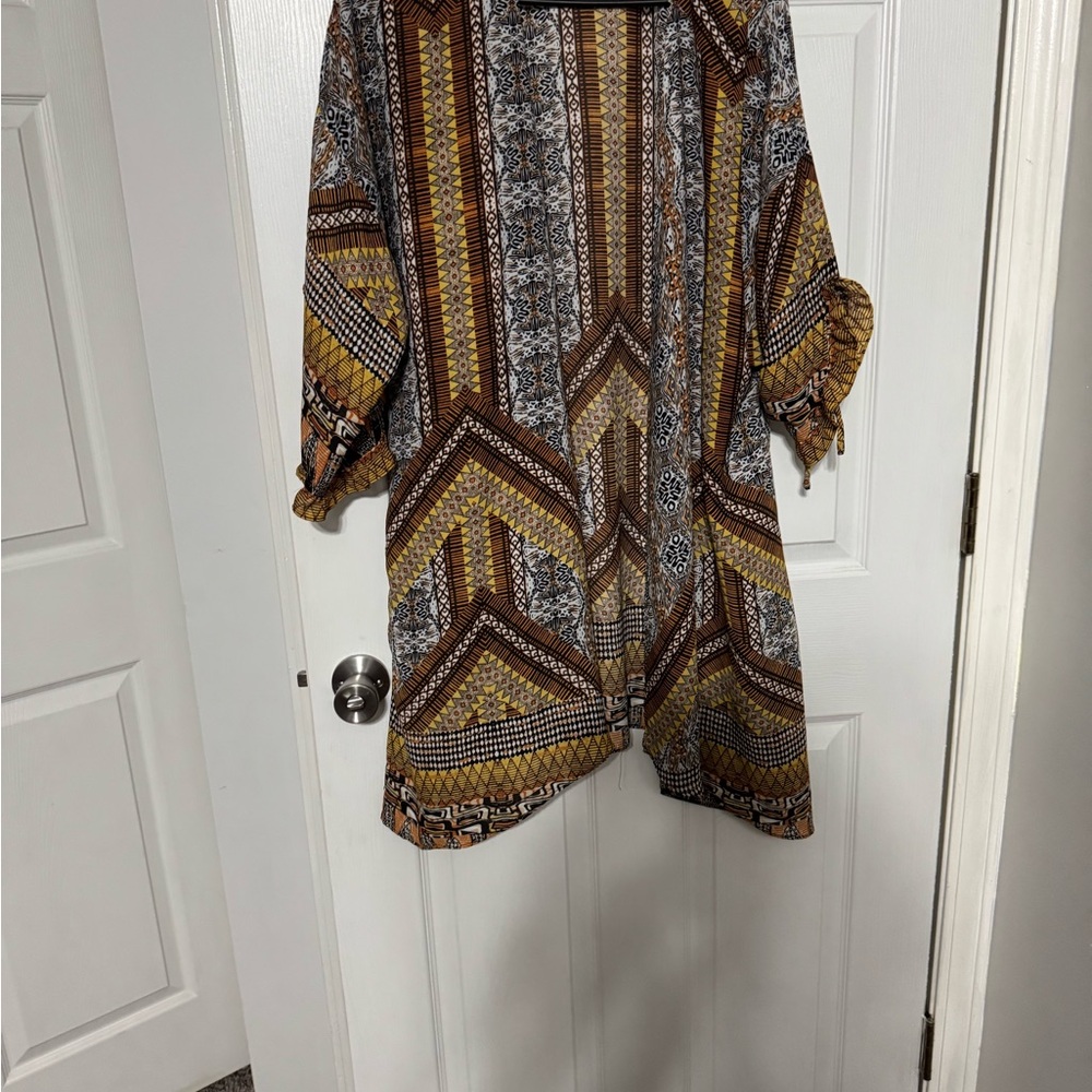 Cato Brown and Black Dolman Sleeve Dress